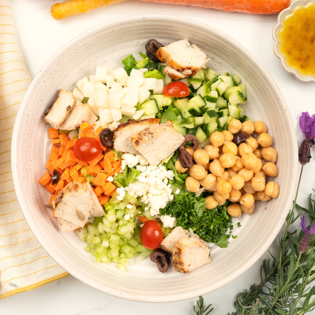 Chicken Olive Salad with Lemon Dressing
