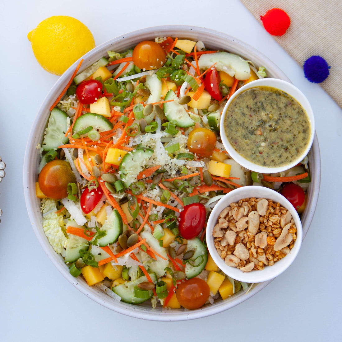 Burmese Salad with Chimichurri Dressing