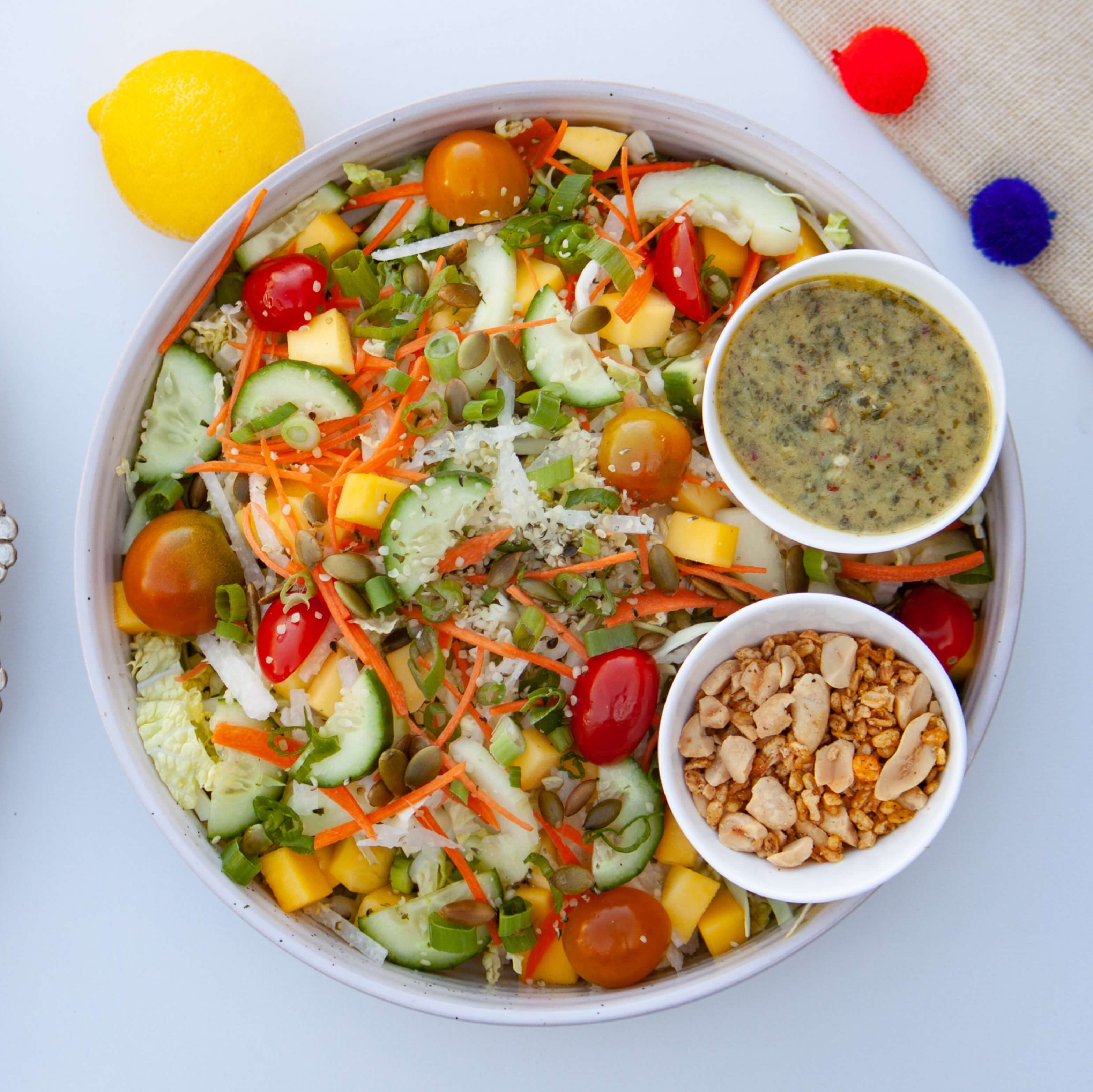 Burmese Salad with Chimichurri Dressing