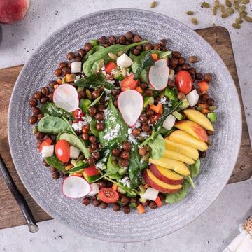 Tropical Black Chickpea Salad with Curry Leaf Dressing