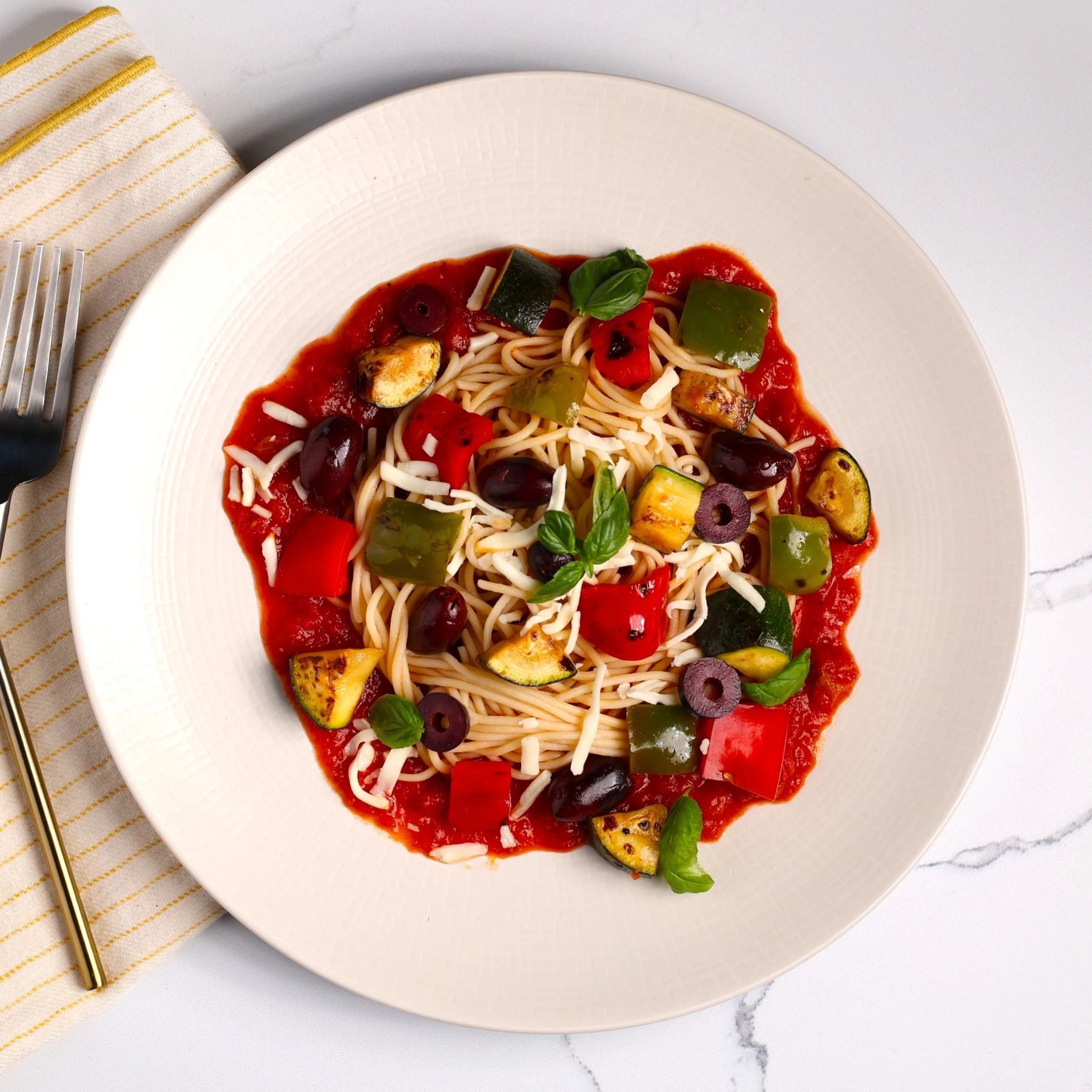 Roasted Vegetable Tomato Basil Shell Pasta